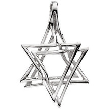 Modern Sterling Silver Star of David Pendant - $1,610.94 MXN