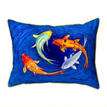 Betsy Drake Swirling Koi Large Indoor Outdoor Pillow 16x20 - £36.99 GBP