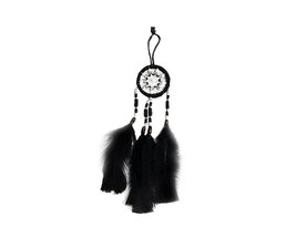 Small Dream Catcher Natural Feather Multicolored Beaded Dangle Hanging Ornament  - $13.85