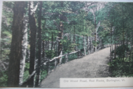 Vintage post card of “Old Wood Road, Red Rocks, Burlington, Vt. “ United... - $15.00