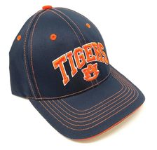 Captain Auburn Tigers Text Logo Blue Curved Bill Adjustable Hat - £22.31 GBP