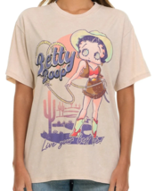 Betty Boop Retro Wash Tee Roping Cowgirl Cactus Boots Hat Beige X-Lg Gif... - $458.95 MXN