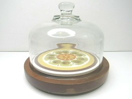 VTG Goodwood Cheese Serving Tray Glass Dome Cover Cocktail Party Fun Retro 70s - £19.43 GBP