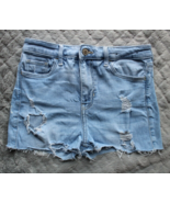 Hollister Women&#39;s Blue Denim High Rise Cutoff Distressed Shorts ~5~ - £9.56 GBP
