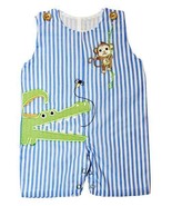 $45 Everlasting Heirloom Stripe Monkey &amp; Alligator Romper 12-18M NWOT - $18.71 CAD