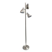 Simple Designs LF2007-BSN Metal 3 Light Tree Floor Lamp, Brushed Nickel - £67.93 GBP
