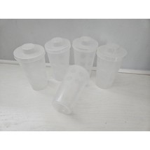 Large Pick A Brick Cup With Lid LEGO Storage Plastic Containers Lot of 5 - $28.04