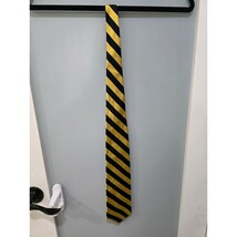 Vintage Agincourt Black Gold Striped Silk Necktie 58” - $365.29 MXN