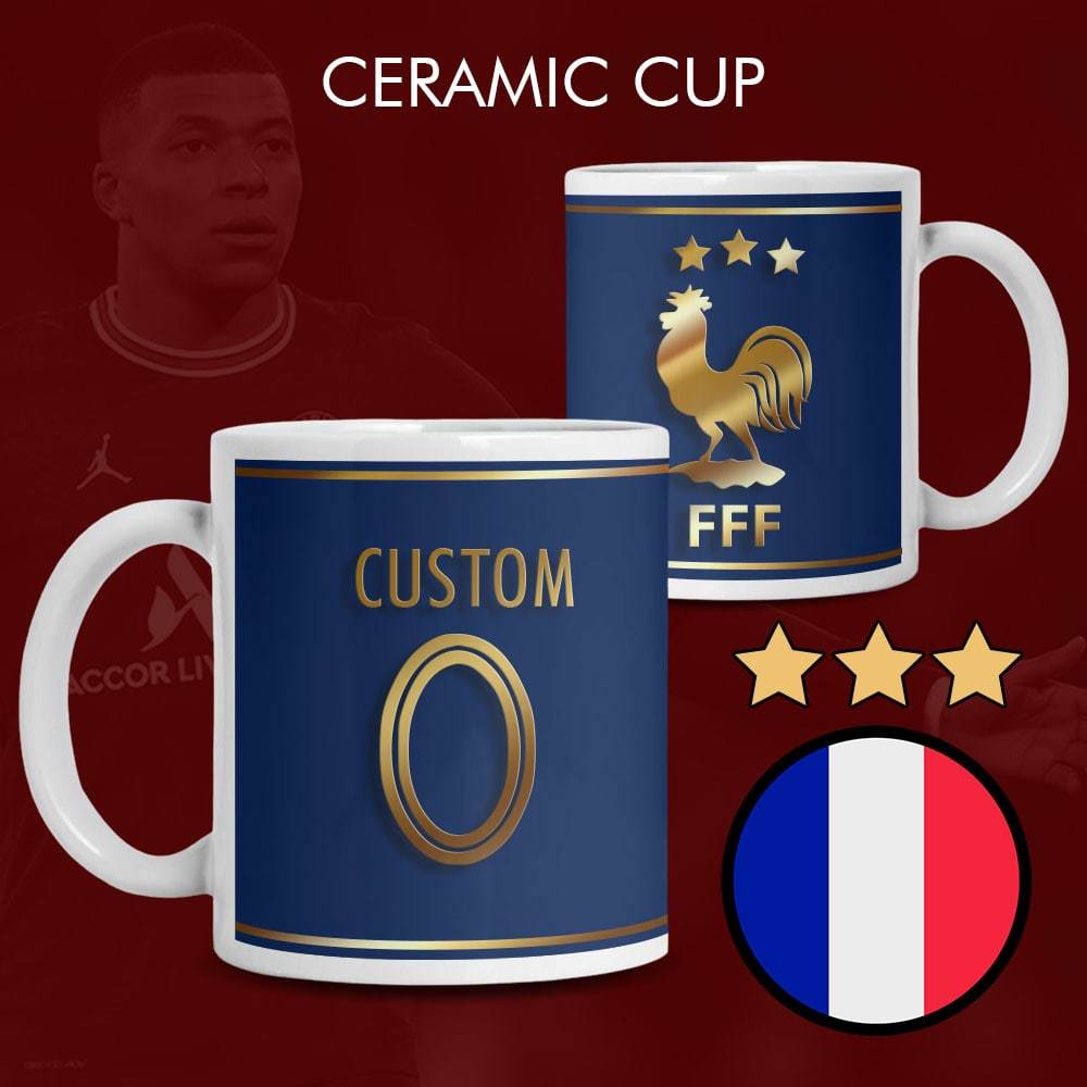 France Custom Name Champions 3 Stars FIFA World Cup Qatar 2022 Ceramic Mug - $19.99+