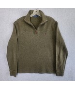 POLO Ralph Lauren Estate Rib 1/4 Zip Sweater Mens M Olive Purple Pony Pu... - $433.84 MXN