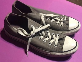 CONVERSE All Star Low Top Charcoal Men’s 7/ Women’s 9 Purple Double Tongue - £22.54 GBP