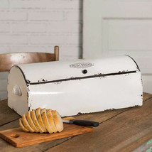 Bread Box  in Vintage White Metal - £67.22 GBP