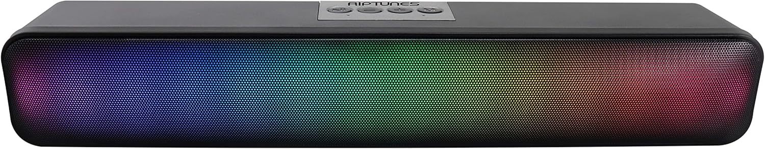 Riptunes Portable Bluetooth Sound Bar With 6 Changing Led Lights,, Black - $36.96