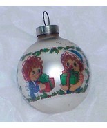 Raggedy Ann &amp; Andy - Small Vintage Glass Christmas Ornament 1974 - $10.00