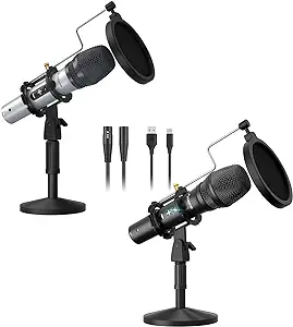 Usb/Xlr Podcast Dynamic Microphone, Studio Mic Kit With Volume Control, ... - $224.99