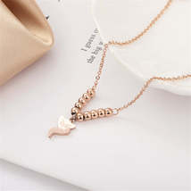 18K Rose Gold-Plated Frosted Fox Bead Anklet - £11.03 GBP