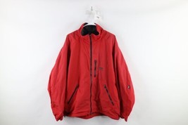 Vintage Helly Hansen Mens XL Thrashed Spell Out Fleece Lined Full Zip Jacket Red - £35.00 GBP