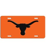 Texas longhorn aluminum license plate car truck SUV tag black & orange - $17.33