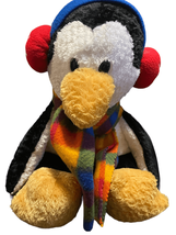 Commonwealth Plush Multicolor Stuffed Penguin with Red Ear Muffs Plaid Scarf 18” - £20.53 GBP