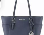 New Michael Kors Charlotte Large Shoulder Tote Saffiano Leather Navy / D... - $113.91