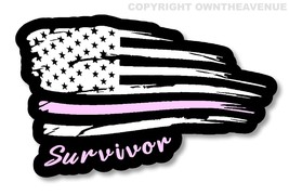 Breast Cancer Survivor Pink Ribbon USA American Flag Distressed Tattered... - £3.13 GBP