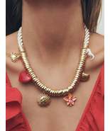 18K Gold-Plated Heart Flower Charm Necklace - $23.67 CAD