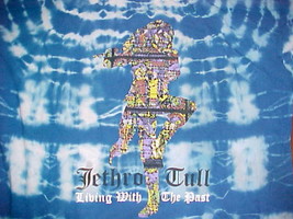 JETHRO TULL Living With The Past 2002 Tour Blue Tie Dye Vintage Concert T-Shirt - £49.36 GBP