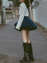 TEAL Blue A-line Tulle Mini Skirt Custom Plus Size Women Girl Fluffy Tulle Skirt image 1