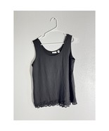 Chico’s Black Lace-Trim Tank Top Size 2 - €14,54 EUR