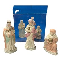 Vtg Frank&#39;s Nursery and Crafts Porcelain Ceramic 3 Wise Men Nativity Pie... - £18.71 GBP