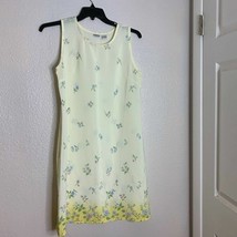 Dilmeera Womens Sz L Yellow Sleeveless Floral Slip Dress  - $13.85