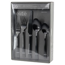 Gibson Elite Earlston 20 Piece Stainless Steel Flatware Set in Black - $97.49