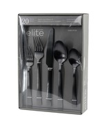 Gibson Elite Earlston 20 Piece Stainless Steel Flatware Set in Black - $136.57 CAD