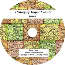 1912 History &amp; Genealogy Of Jasper County Iowa Newton Monroe Colfax Ia Family - £4.61 GBP