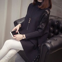 2022 Autumn And Winter New Loose Sweater Coat Women&#39;s Half-high Collar Pullover  - £111.47 GBP