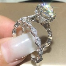 Anillo de boda de compromiso vintage conjunto 3.10Ct diamante redondo 14k... - £229.14 GBP