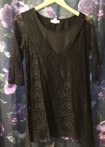 Pretty Lace Black Gothic Tunic Size L Nice PO By Lady - £7.21 GBP