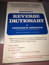 Reverse Dictionary By Theodore M. Bernstein - £10.78 GBP
