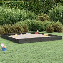 vidaXL Sandbox Grey Solid pine wood 78.7 in x 78.7 in x 7.9 in Durable - $307.96