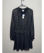 Michael Michael Kors Black &amp; Gold LONG SLEEVE DRESS SZ M NEW - $1,240.90 MXN