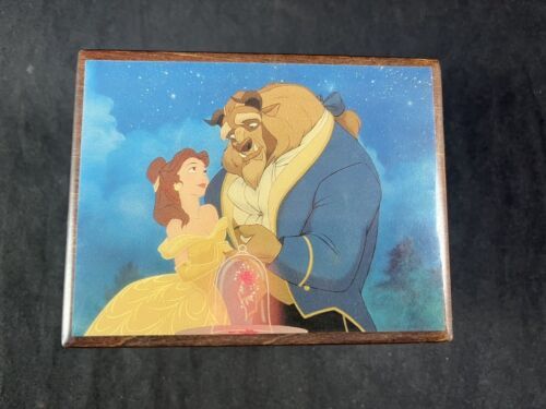 Vintage Disney Swiss Musical Movement Beauty And The Beast Trinket Box  - £31.84 GBP