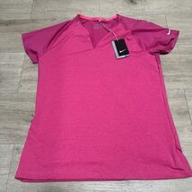 Nike Golf Tour Performance DriFit Hot Pink Short Sleeve V-Neck Mesh Polo... - $18.81