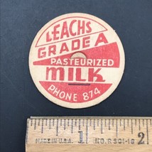 VTG Leachs Dairy Red Milk Bottle Cap 1 5/8&quot; Diameter Castine Maine ME Ma... - £7.49 GBP