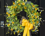 Spring Wreaths for Front Door 24 Inch, Soomeir Summer Door Wreath with D... - $50.14