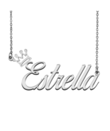 Estrella Name Necklace Tag with Crown for Best Friends Birthday Party Gift - $15.99