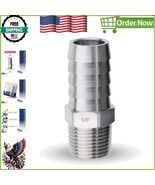Durable Stainless Steel 5/8&quot; Barb to 3/8&quot; NPT Hose Fitting Connector - 1... - $21.25 CAD
