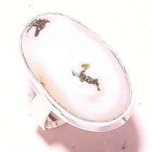 Moss Agate Gemstone Handmade Valentine&#39;s Day Gift Ring Jewelry 7&quot; SA 1584 - £3.15 GBP