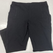 Chicos Ponte Knit Crop Pants Sz 2 (US 12/Large) Womens Black Stretch Pul... - £15.72 GBP
