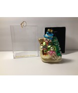 Snowman Christmas Ornament Molded Glass in Box Hand Crafted Glass Ornament - £3.83 GBP