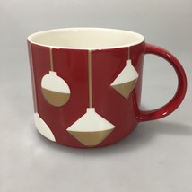 Starbucks 2012 Red w Gold White Ornaments Bone China Holiday Mug 14 Oz S... - £19.14 GBP